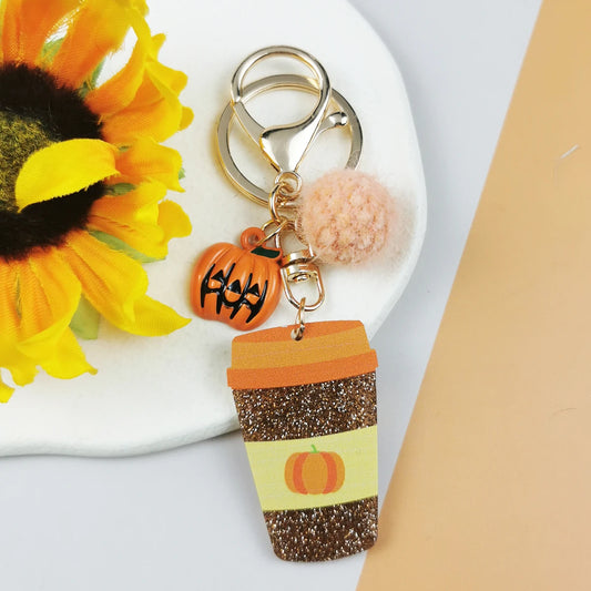 Pumpkin Cup Keychain